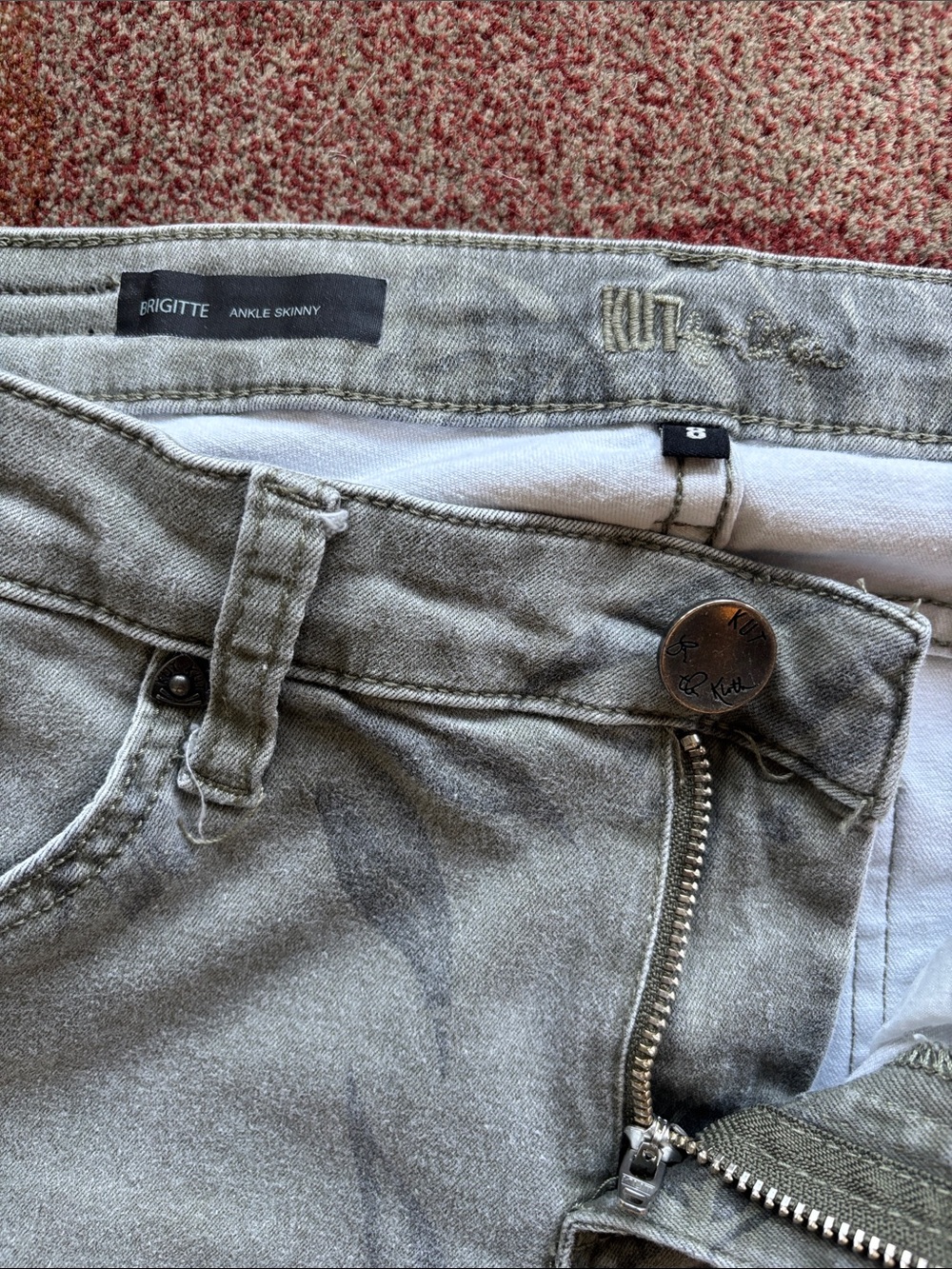New - Kut from the Kloth 'Brigitte' Ankle Skinny Cargo Floral Print Jeans - Sz 8 - Picture 4 of 10